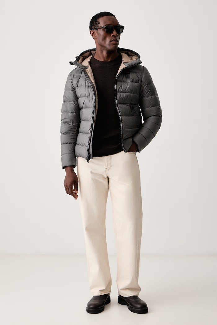 Blauer Kurtka puchowa męska BLUC03044 szary AW26