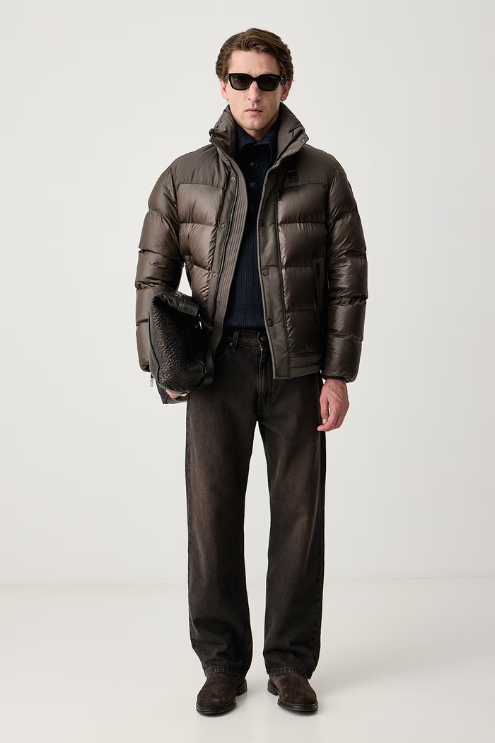 Blauer Krótka kurtka męska BLUC02170 zielony AW26