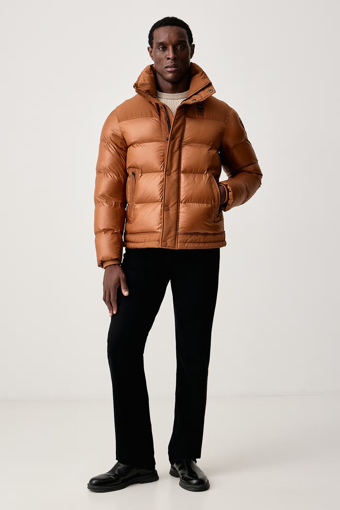 Blauer Krótka kurtka męska BLUC02170 brązowy AW26