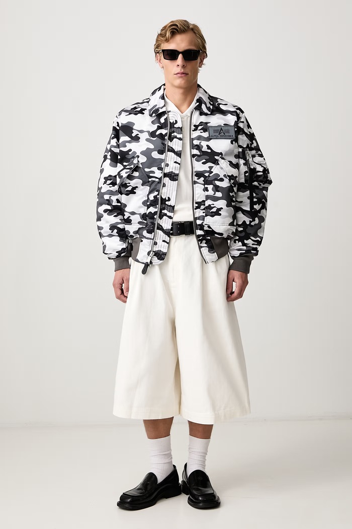 Alpha Industries CWU-45/P Base Camo UV bomberka męska 768005C szary AW26