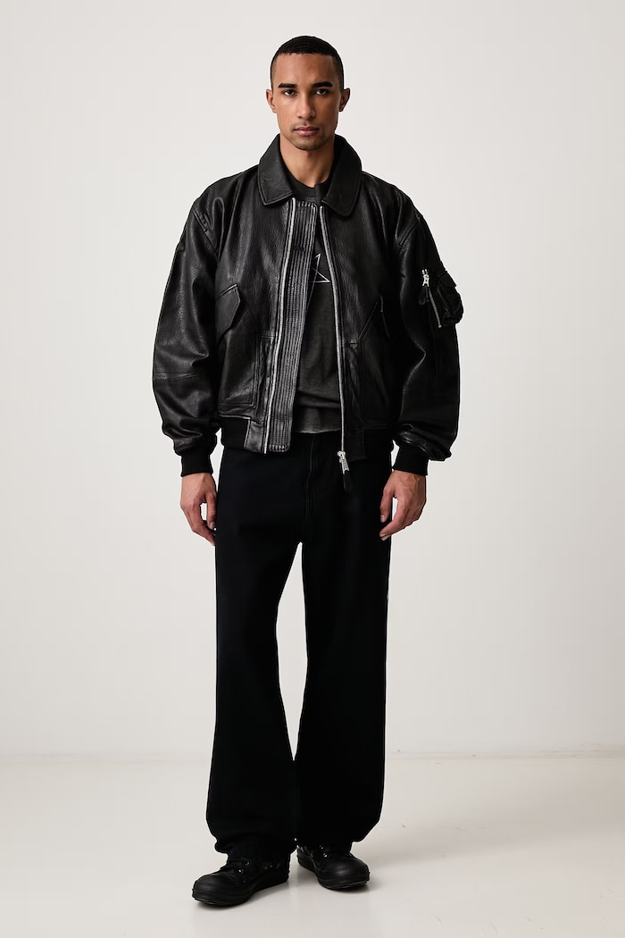 Alpha Industries CWU-36/P Leather UV kurtka skórzana męska 768002 czarny AW26