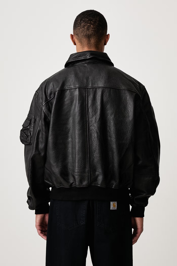 Odzież Alpha Industries CWU-36/P Leather UV kurtka skórzana męska 768002 czarny