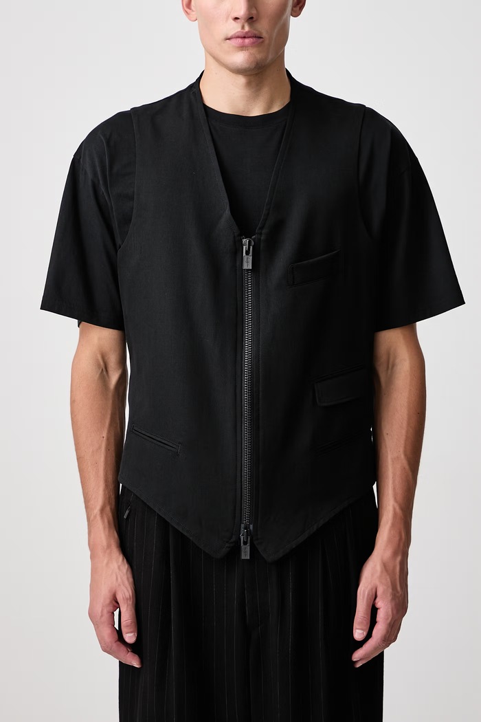 Kamizelka wełniana męska Yohji Yamamoto czarny KN3700