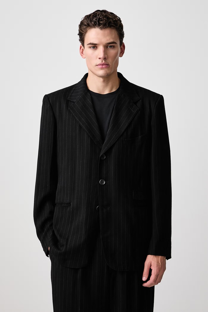 Yohji Yamamoto 3BUTTONS marynarka męska czarny KN3661