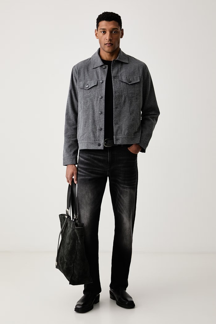 Guess Jakna u stilu košulje za muškarce od pamuka M6BL60.W4470 siva AW26