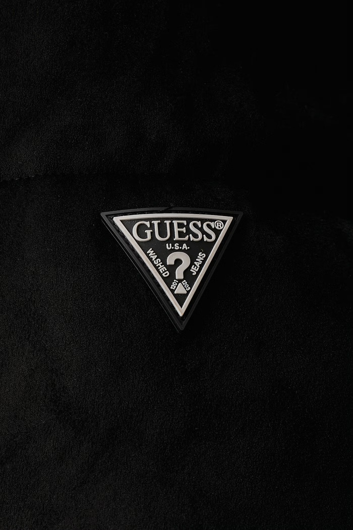 Krátka bunda pánska z imitácie semišu Guess čierna M6BL36.W4148