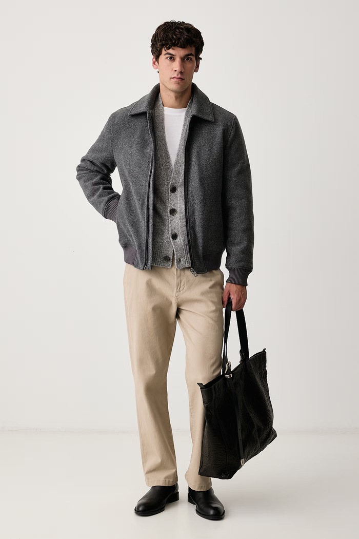 Guess Prechodná bunda pánska s prímesou vlny M6BL29.W4142 sivá AW26