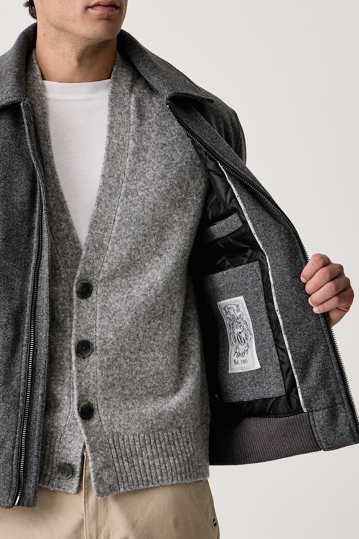Guess Prechodná bunda pánska s prímesou vlny M6BL29.W4142