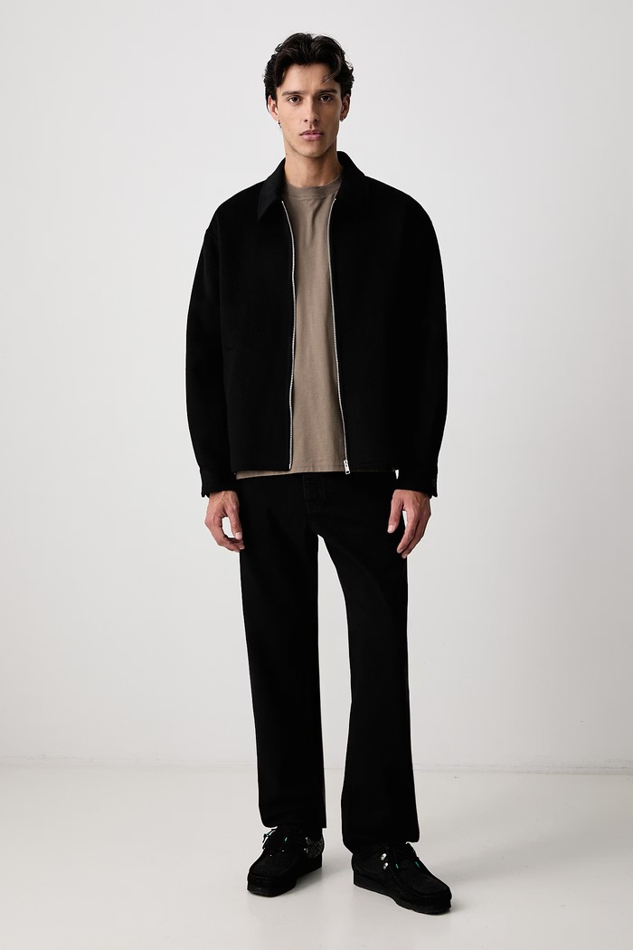 Frame DOUBLE FACE WOOL JACKET kurtka przejściowa wełniana męska MF26WJA003 czarny AW26