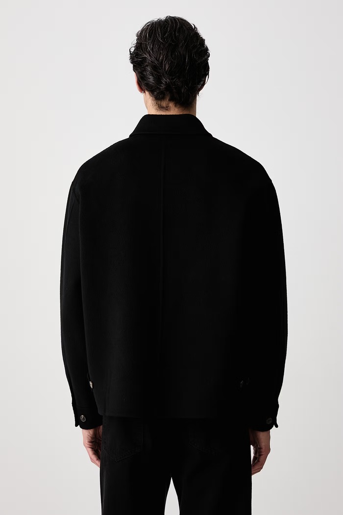 Odzież Frame DOUBLE FACE WOOL JACKET kurtka przejściowa wełniana męska MF26WJA003 czarny