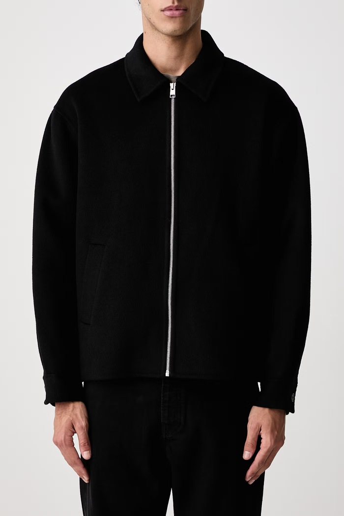 DOUBLE FACE WOOL JACKET kurtka przejściowa wełniana męska Frame czarny MF26WJA003