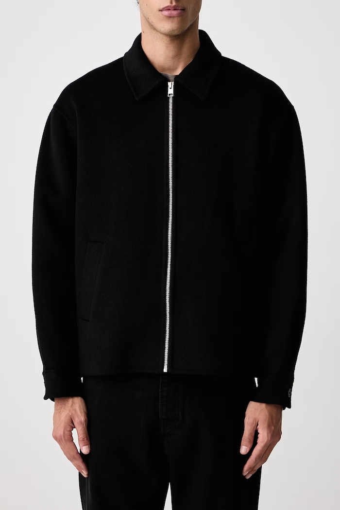 DOUBLE FACE WOOL JACKET kurtka przejściowa wełniana męska Frame czarny MF26WJA003