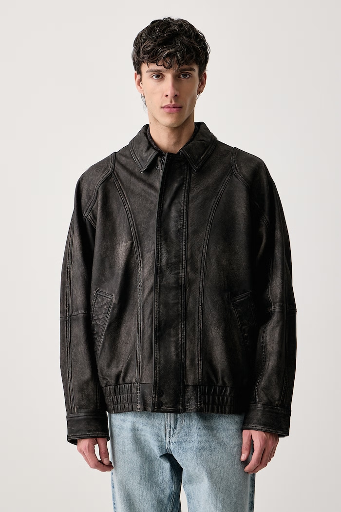 Levi's Kurtka męska skórzana JABRIL LEATHER szary 007SF