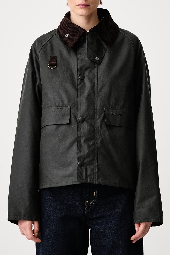 Spey Wax Jacket krótka kurtka damska bawełniana Barbour zielony MWX1212SG51