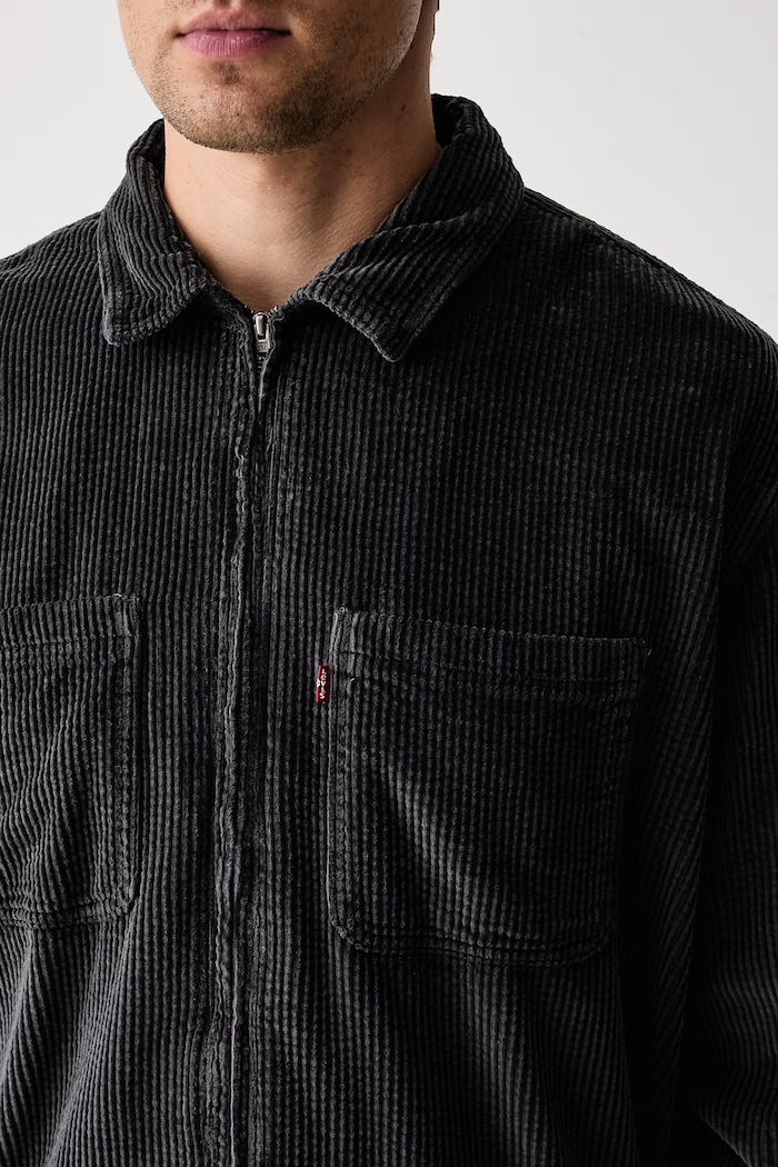 Košeľová bunda pánska menčestrová PORTS ZIP UP Levi's 0085L čierna