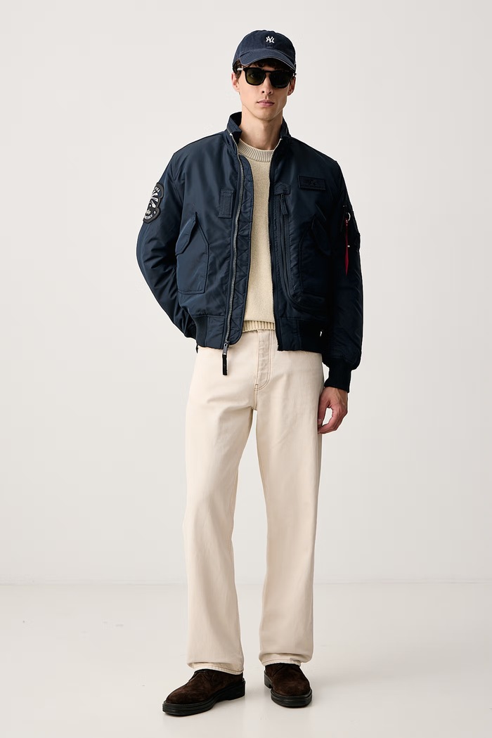 Alpha Industries Kurtka przejściowa męska Aviation Jackets Engine 103101 granatowy AW26