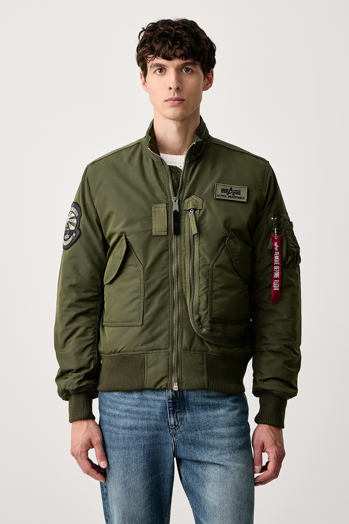 Alpha Industries Kurtka przejściowa męska Aviation Jackets Engine zielony 103101