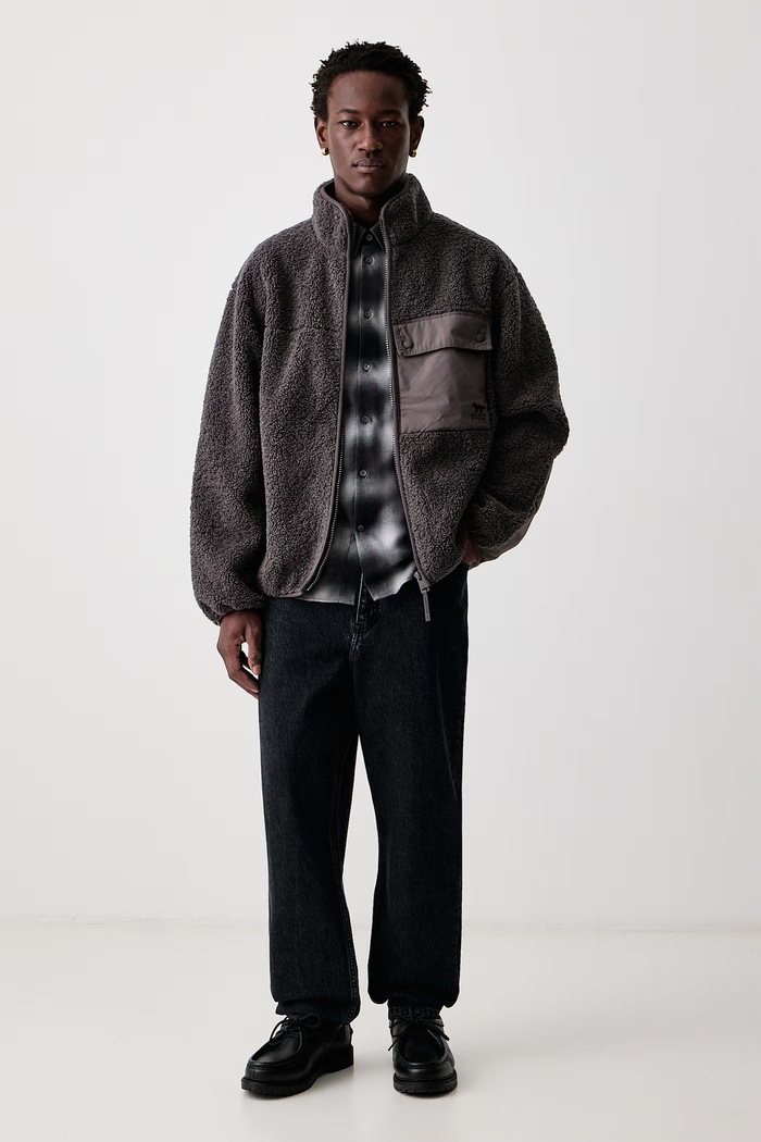 Maison Kitsuné Fleece bluza rozpinana polarowa męska MRMWV11WM2046 brązowy AW26
