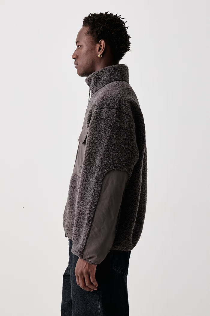 Fleece bluza rozpinana polarowa męska Maison Kitsuné MRMWV11WM2046 brązowy