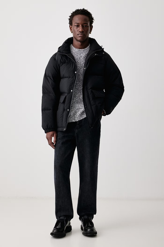 Maison Kitsuné Kurtka puchowa męska MRMWQ02WQ4096 czarny AW26