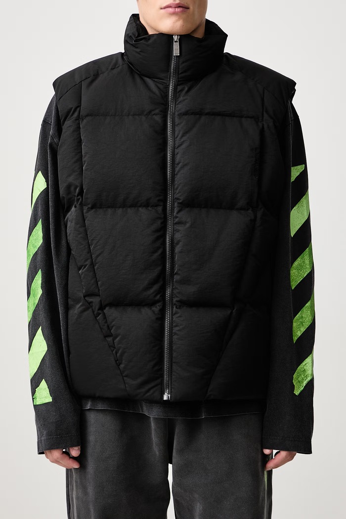 Bookish Nyltwill vestă pentru bărbați Off-White negru 44MEX00IF26F001001
