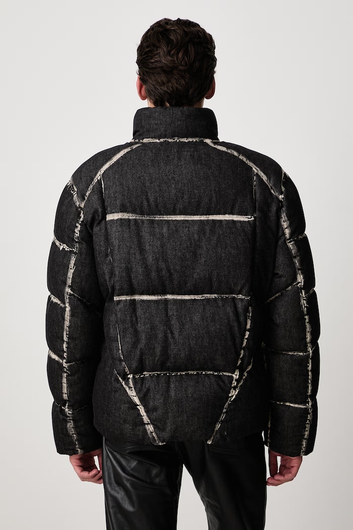 Îmbrăcăminte Off-White Bookish Cott Den Racing Puffer jachetă de iarnă din bumbac pentru bărbați 44MED06DF26D001001 negru