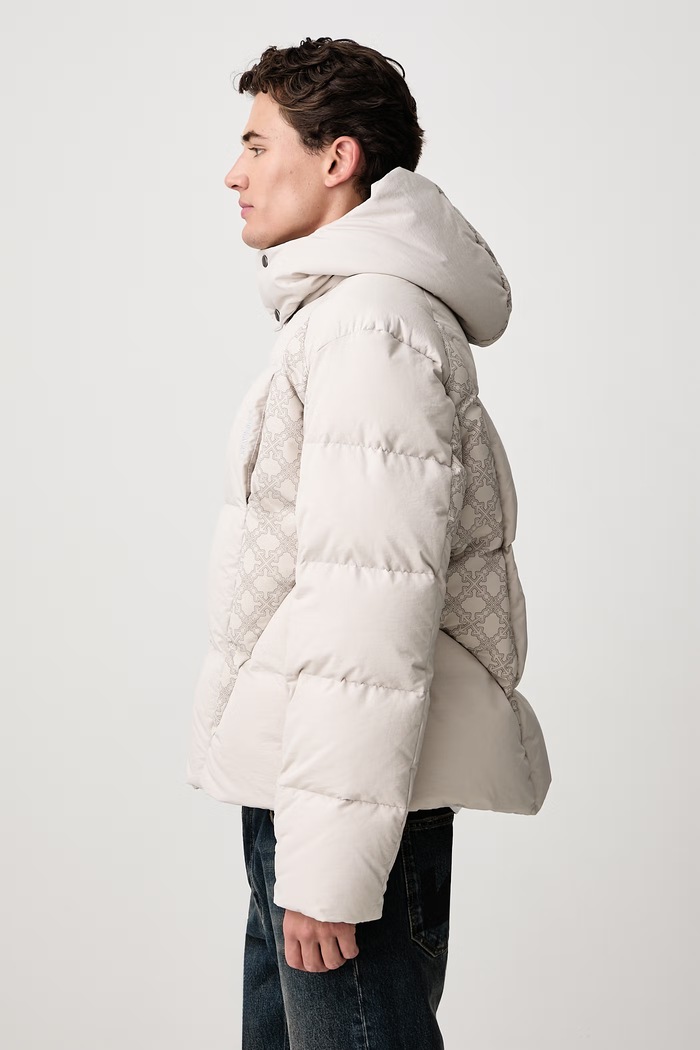 Bookish Nyl Twill Racing Puffer jachetă de iarnă pentru bărbați Off-White 44MED06CF26F002050 gri