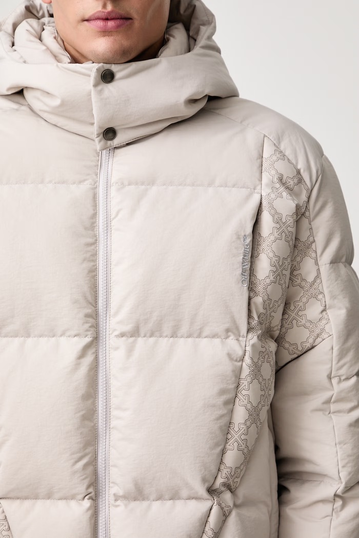 Off-White Bookish Nyl Twill Racing Puffer jachetă de iarnă pentru bărbați 44MED06CF26F002050