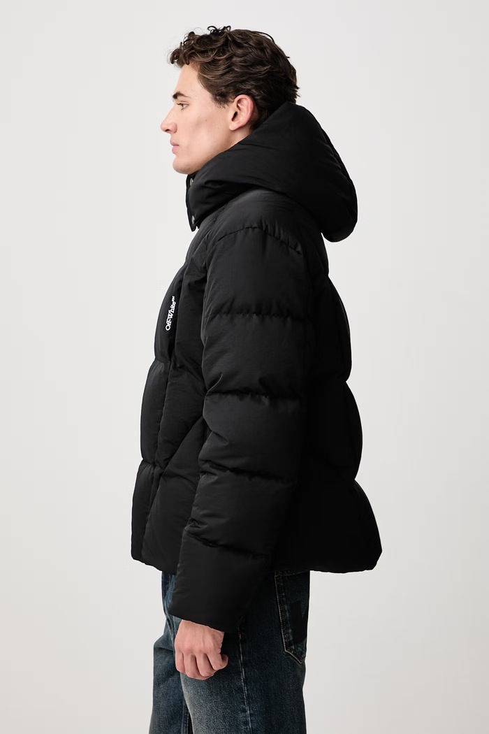 Bookish Nyl Twill Racing Puffer зимняя куртка для мужчин Off-White 44MED06CF26F001001 чёрный