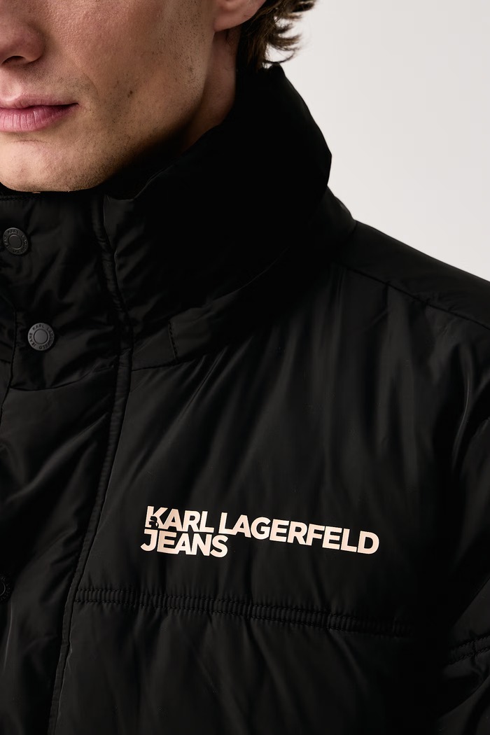 Prešívaná bunda pánska Karl Lagerfeld Jeans čierna B4M15035