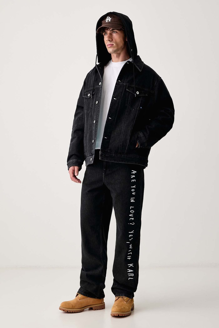 Karl Lagerfeld Jeans Traper jakna za muškarce x Pietro Terzini B4M14042 crna AW26