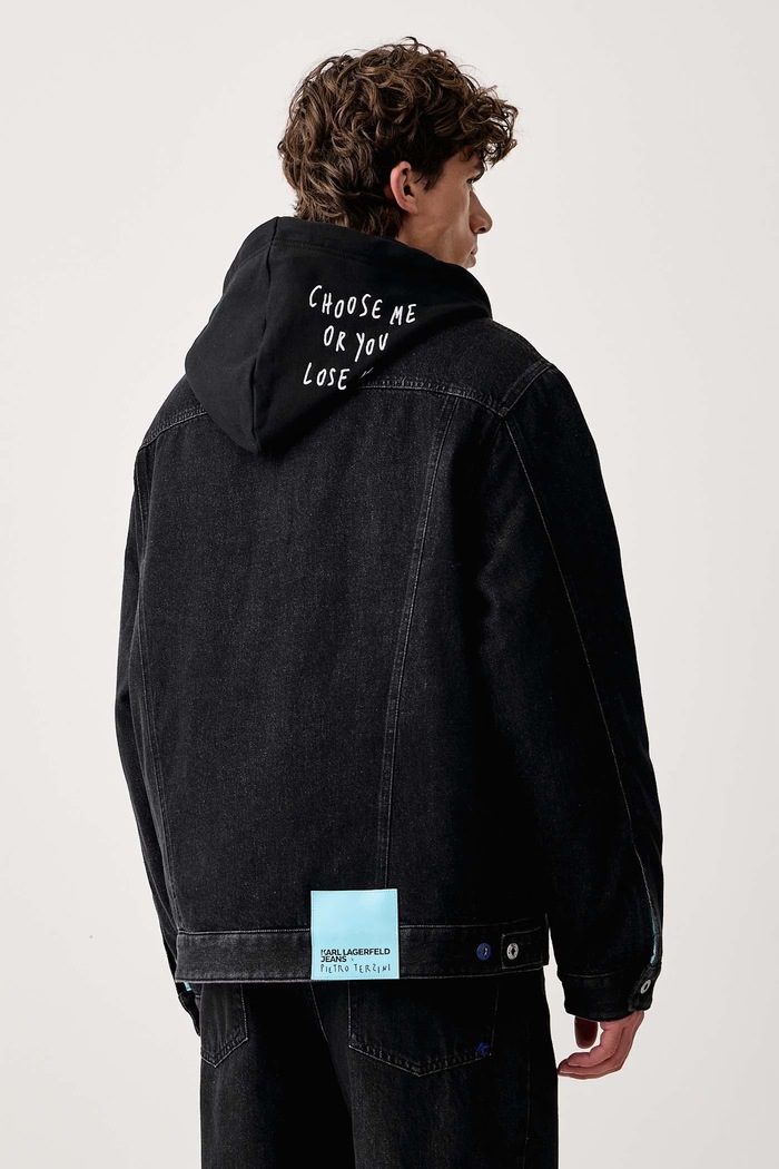 Odjeća Karl Lagerfeld Jeans Traper jakna za muškarce x Pietro Terzini B4M14042 crna