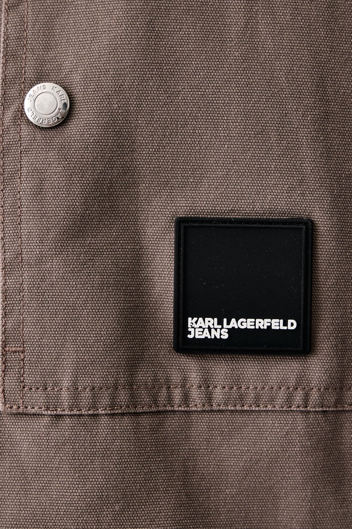 Kratka jakna za muškarce od pamuka Karl Lagerfeld Jeans smeđa A3M14059
