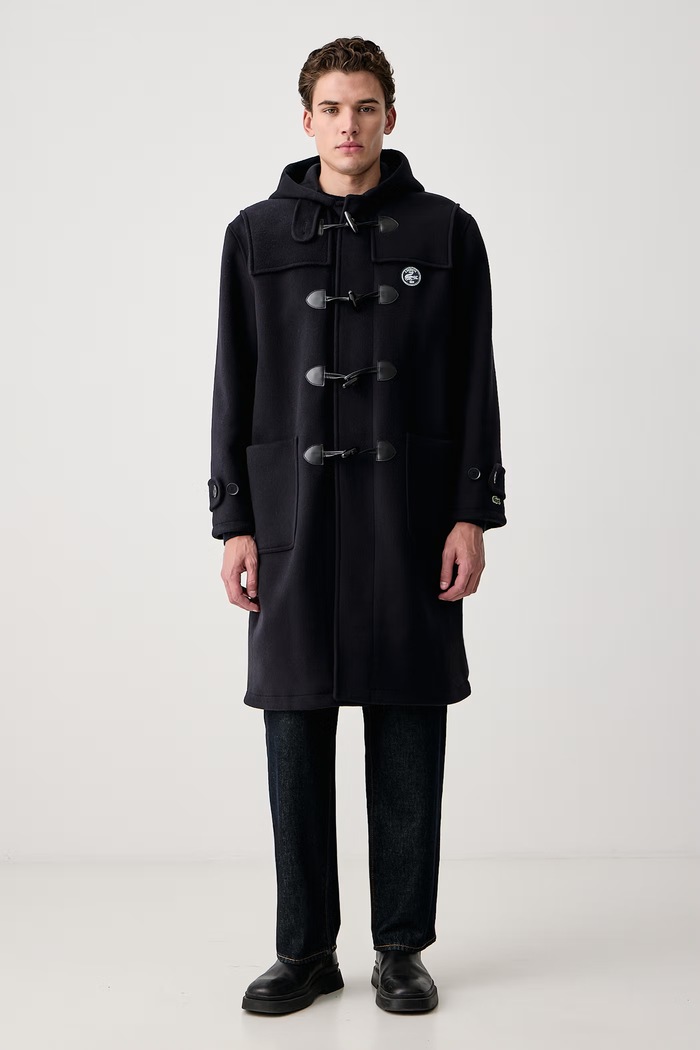 Lacoste Płaszcz męski z wełną granatowy BH9722