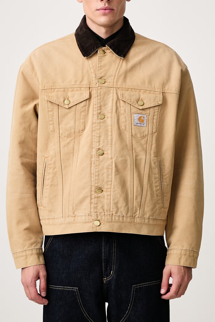 OG Trucker Jacket giacca corta in cotone da uomo Carhartt WIP beige I037058
