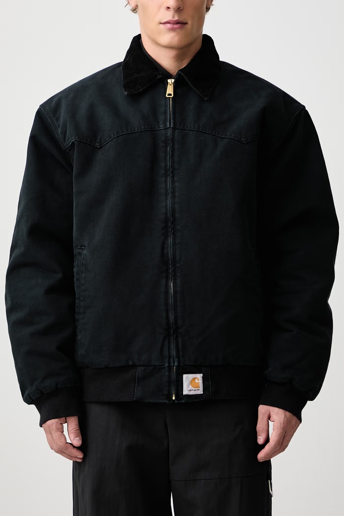 OG Santa Fe Jacket krótka kurtka bawełniana męska Carhartt WIP czarny I037056