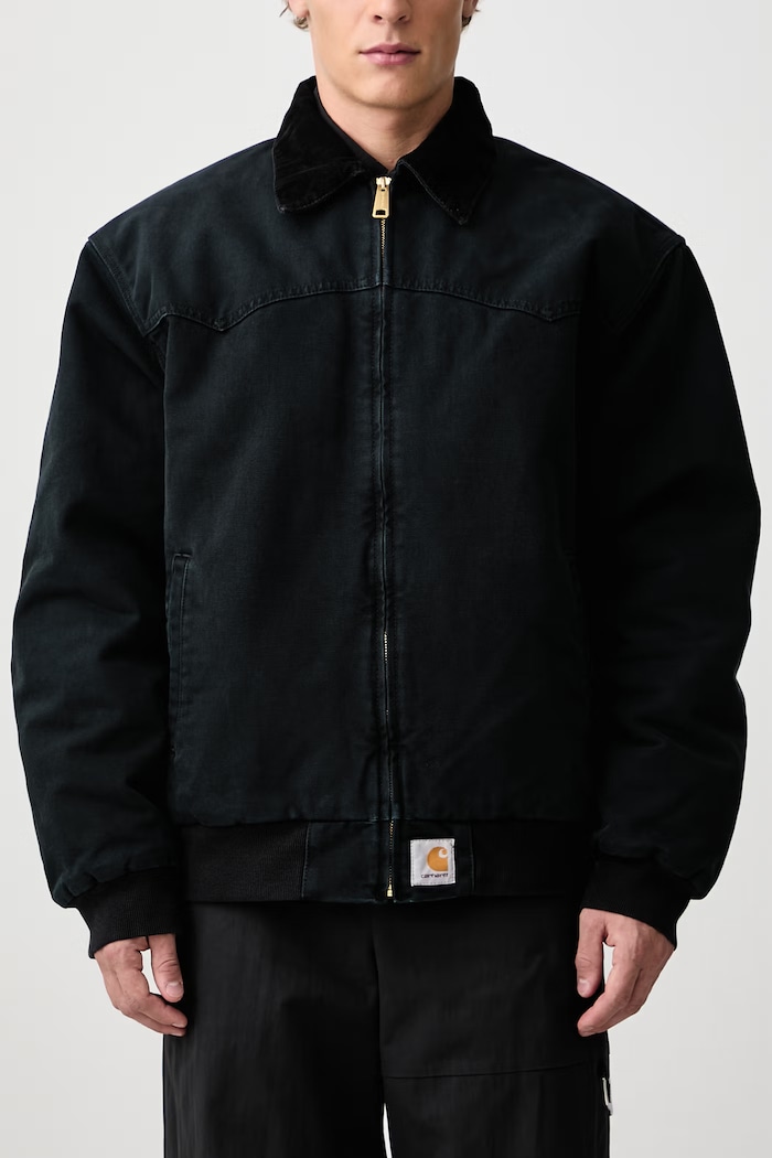 OG Santa Fe Jacket krótka kurtka bawełniana męska Carhartt WIP czarny I037056