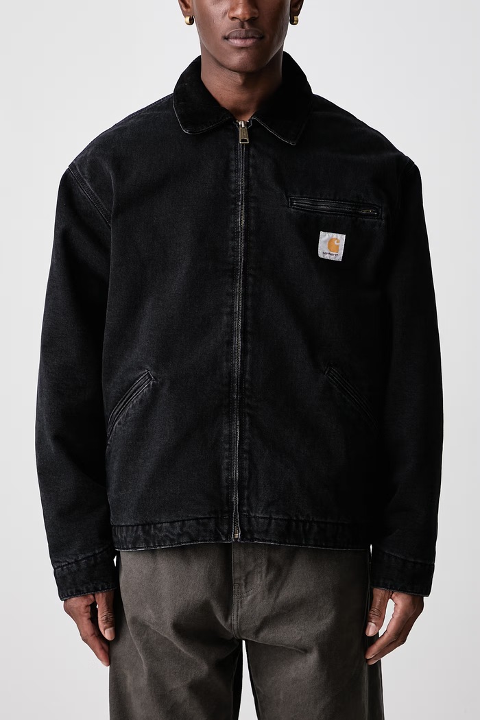 OG Detroit Jacket giacca corta in jeans da uomo Carhartt WIP nero I037535