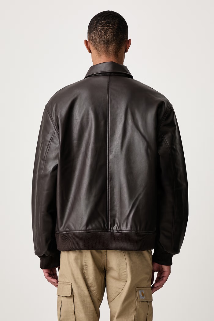 Odzież Carhartt WIP Arizona Jacket kurtka z imitacji skóry męska I036997 brązowy