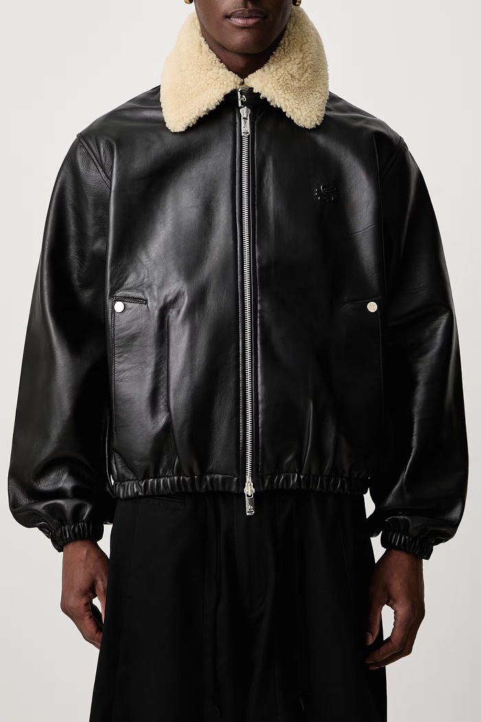 Kurtka przejściowa skórzana męska Filling Pieces czarny 422661500370