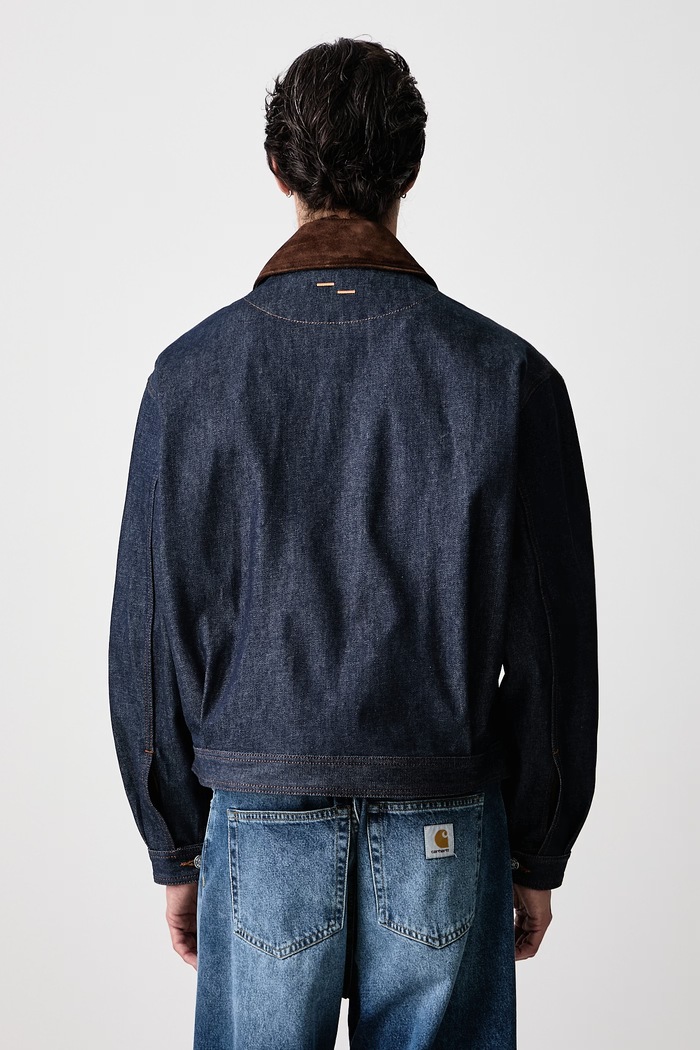 Odzież Filling Pieces Kurtka przejściowa jeansowa męska 422660500368 granatowy