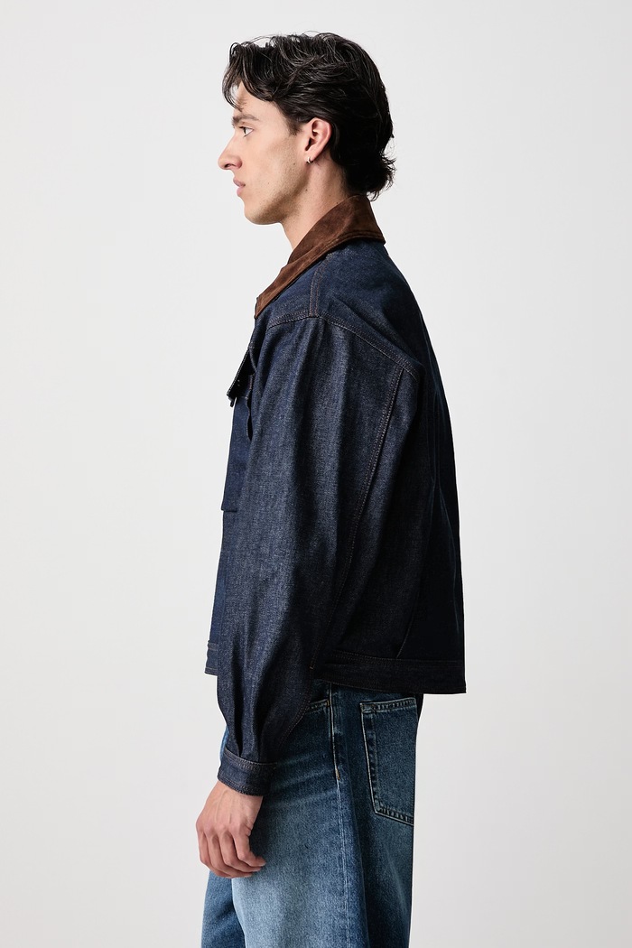 Kurtka przejściowa jeansowa męska Filling Pieces 422660500368 granatowy