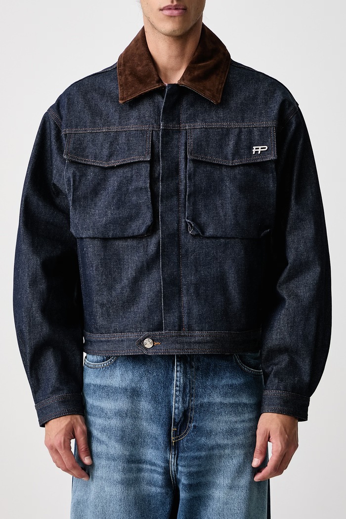 Kurtka przejściowa jeansowa męska Filling Pieces granatowy 422660500368