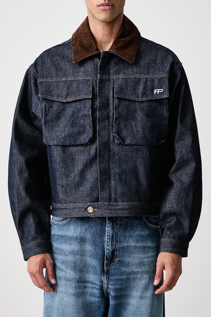 Kurtka przejściowa jeansowa męska Filling Pieces granatowy 422660500368