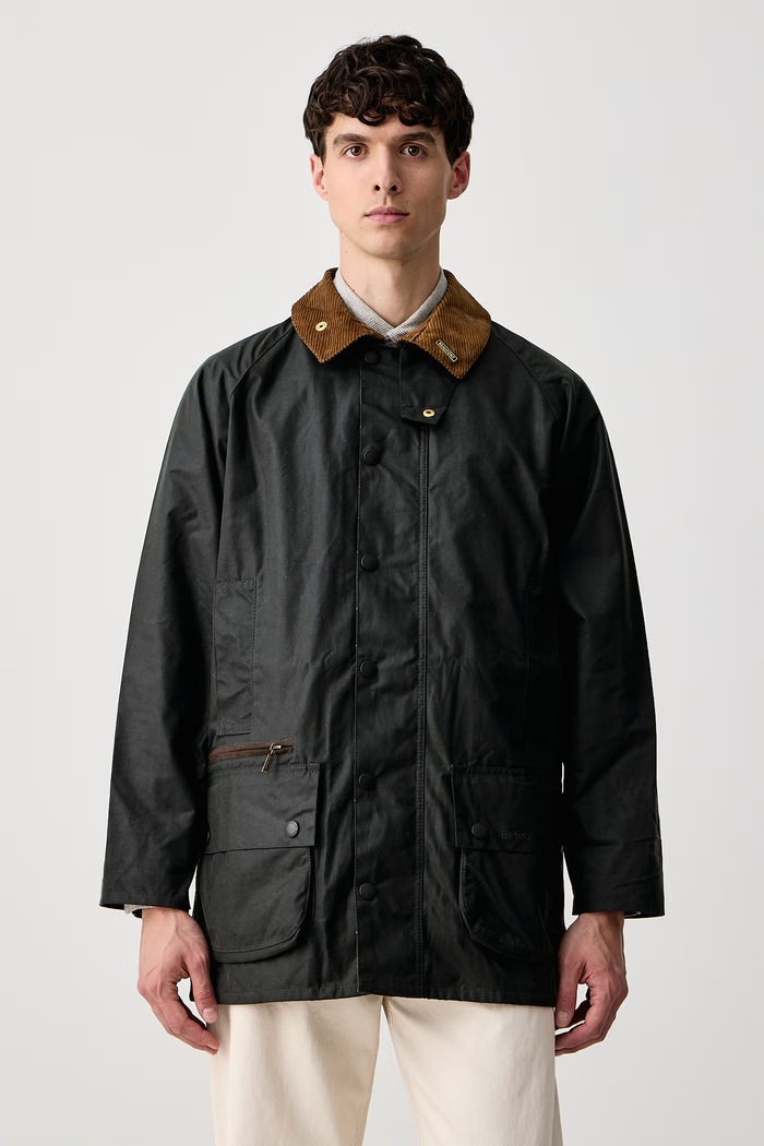 Barbour Kurtka przejściowa męska bawełniana Beaufort zielony MWX2586