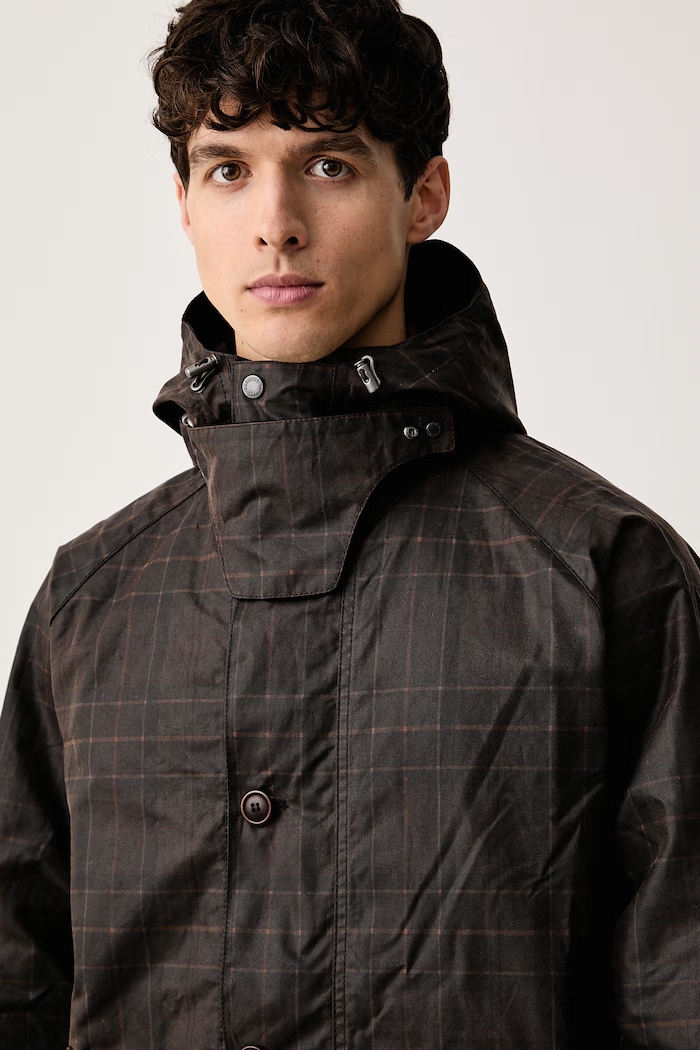 Barbour krátka bunda pánska bavlnená hnedá MWX2583