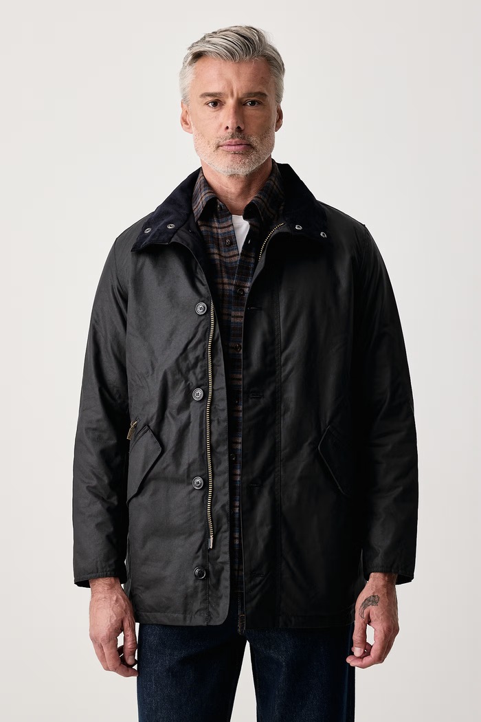 Barbour Krótka kurtka męska bawełniana granatowy MWX2581