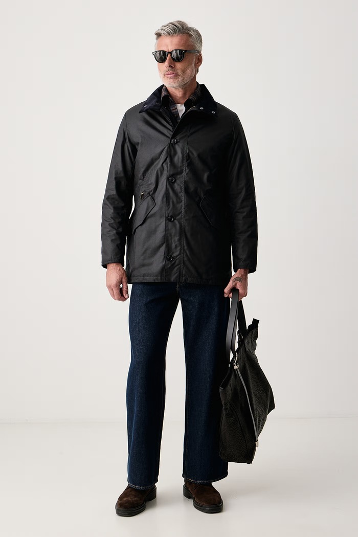 Barbour Krótka kurtka męska bawełniana MWX2581 granatowy AW26