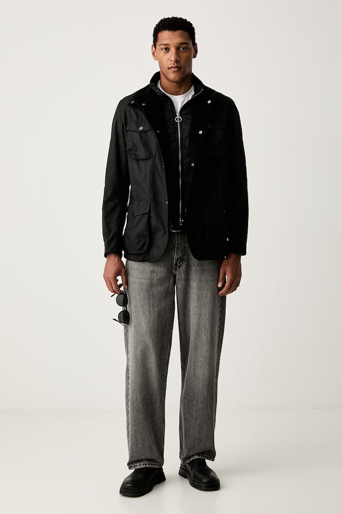 Barbour giacca da uomo in cotone Ogston MWX0700 nero AW26