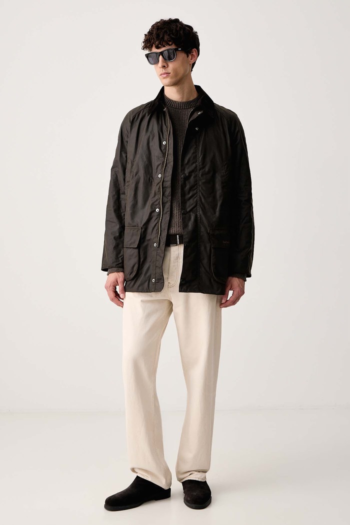 Barbour Kurtka przejściowa męska bawełniana Bristol MWX0086 zielony AW26